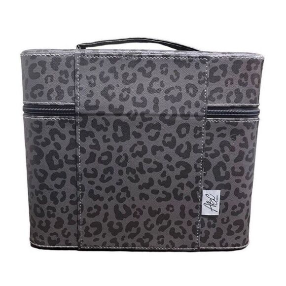 Western Aztec Print Cosmetic Case Womens Leopard Tiered Makeup Storage Brand New - Picture 4 of 5